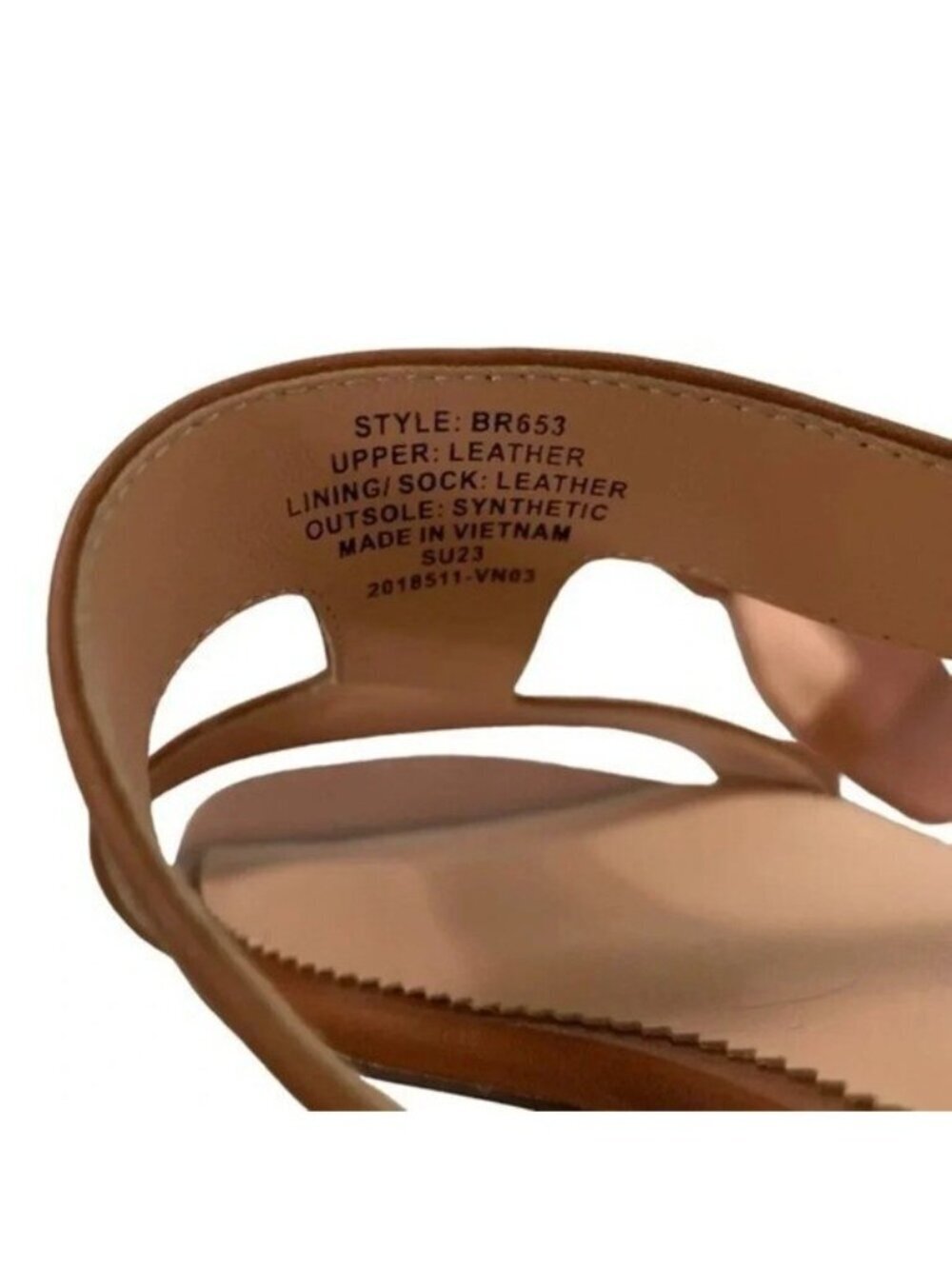 J. Crew Leather Hazel Cutout Flat Sandals Rich Oak Size 8 retail $138 - Picture 6 of 13